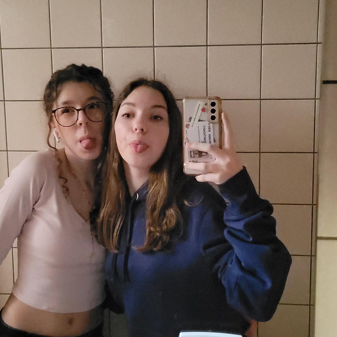 Bild mit Freunden Spiegelfoto in der Schule